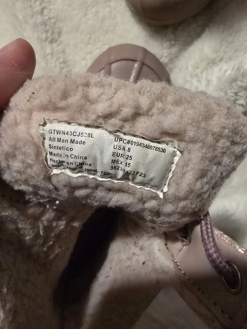 Kids Pink Fleece-Lined Winter Boots